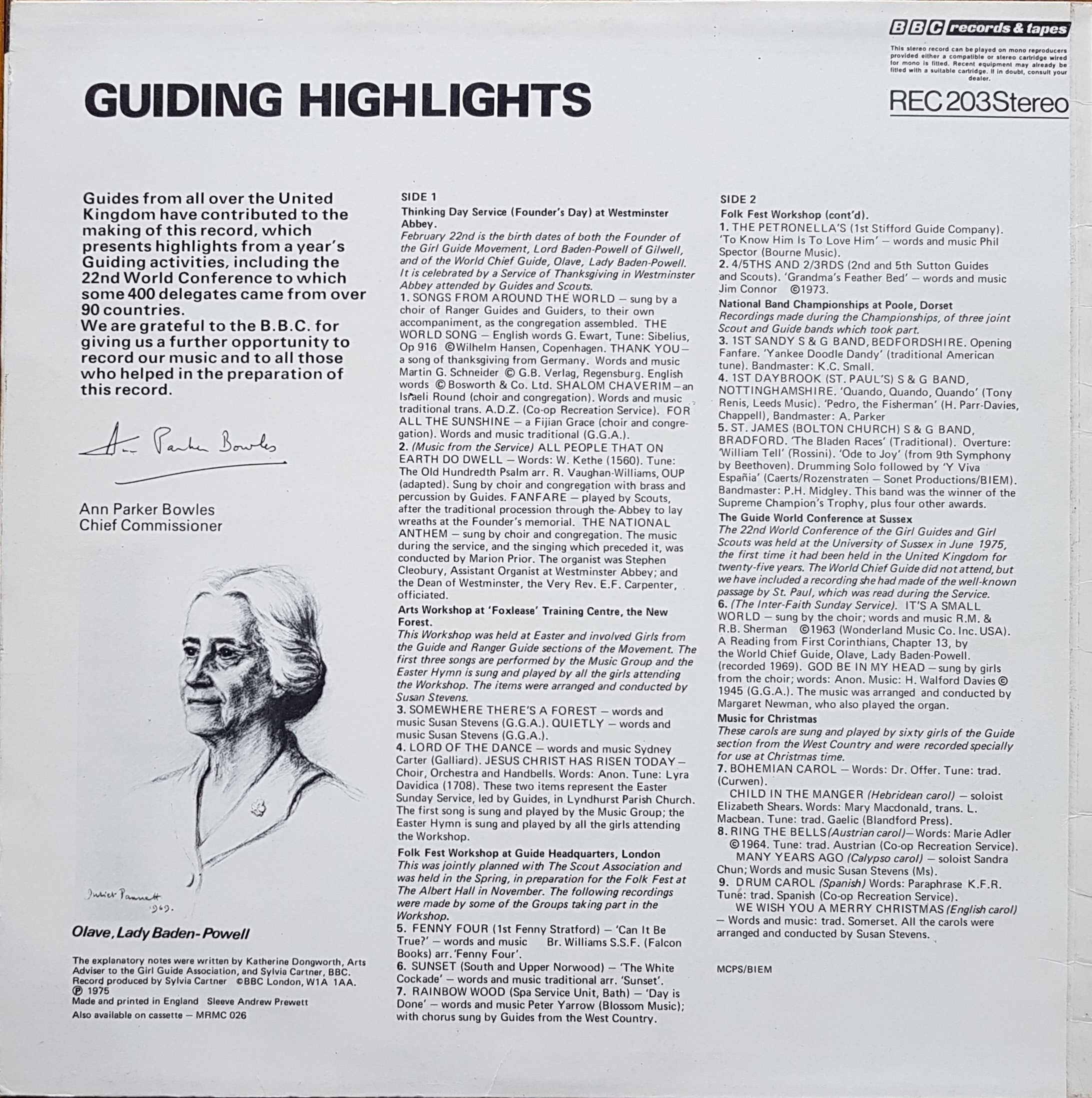 Picture of REC 203 Guiding highlights by artist Various from the BBC records and Tapes library